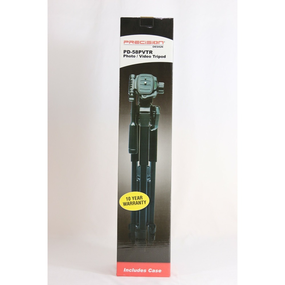 Precision Design PD-58PVTR 58-Inch Photo Video Tripod with Case Black Aluminum